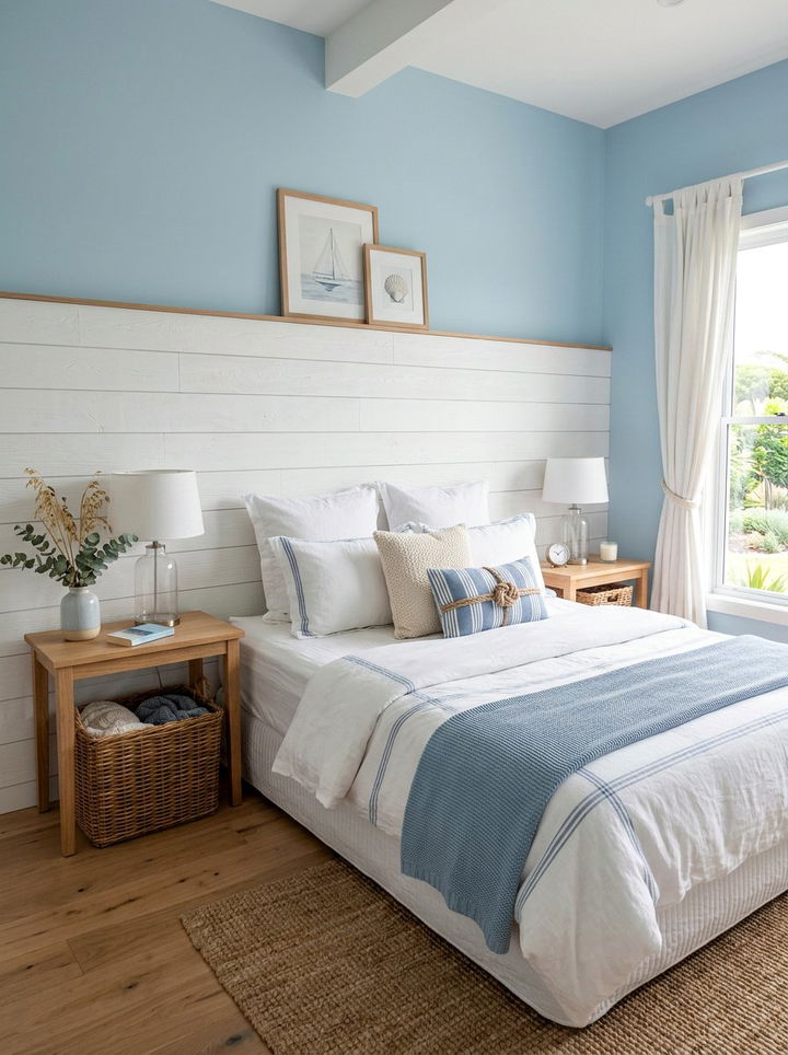 Shiplap Wood Headboard - 30 bedroom wooden headboards