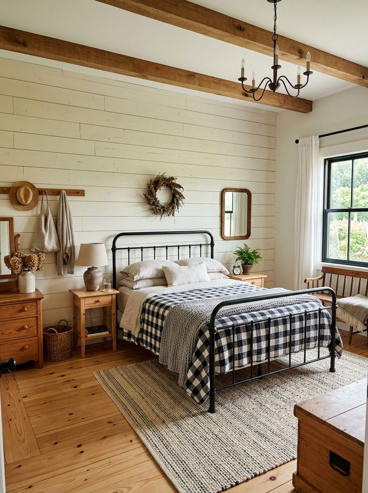 Shiplap Wood Wall - 30 bedroom wood wall ideas