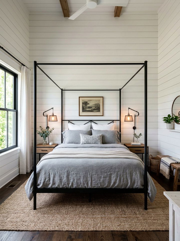 Shiplap southern bedroom - 30 Southern bedroom ideas