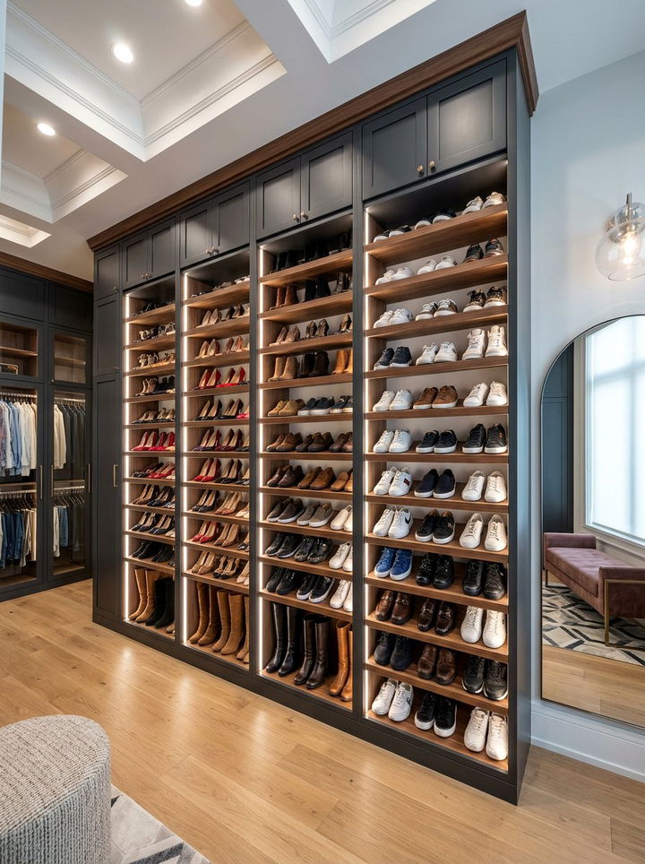 Shoe Rack Wall System - 30 bedroom closet systems