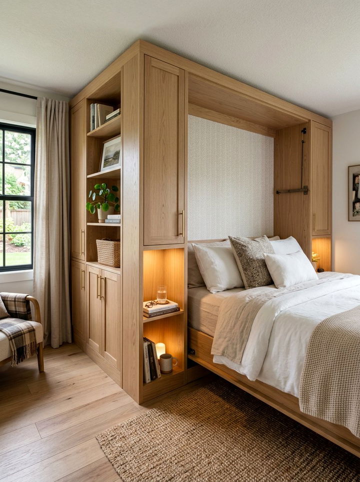 Side Cabinet Wall Bed - 30 bedroom wall bed ideas