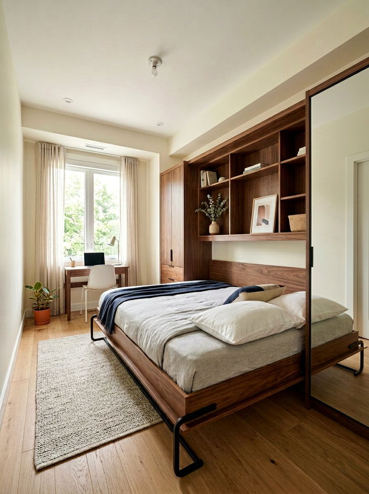 Side Mount Wall Bed - 30 bedroom hidden bed ideas