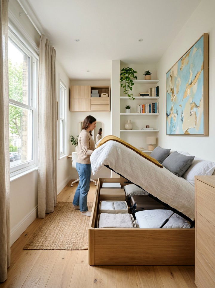 Side Opening Storage Bed - 30 bedroom ottoman bed ideas