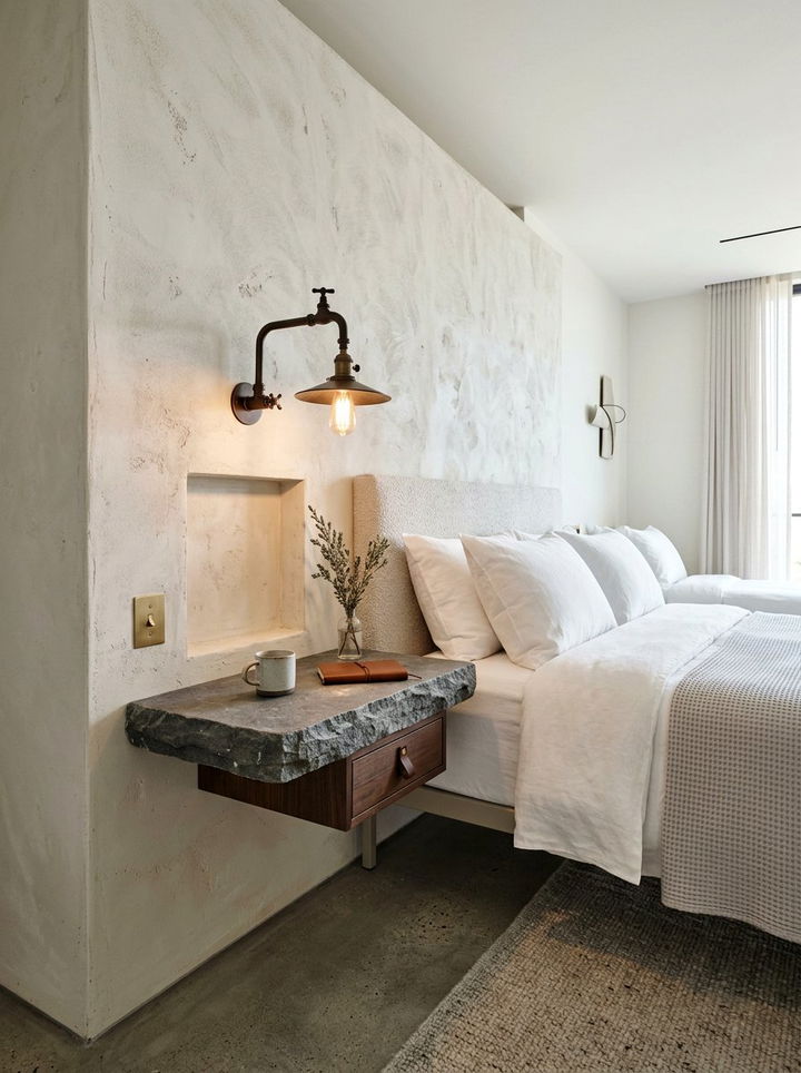 Side Table Built Into Wall - 30 bedroom built-in ideas