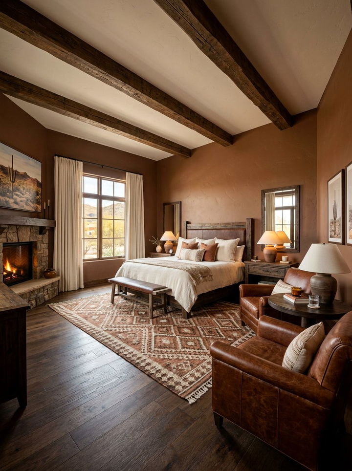 Sienna Brown Bedroom - 30 desert bedroom color ideas