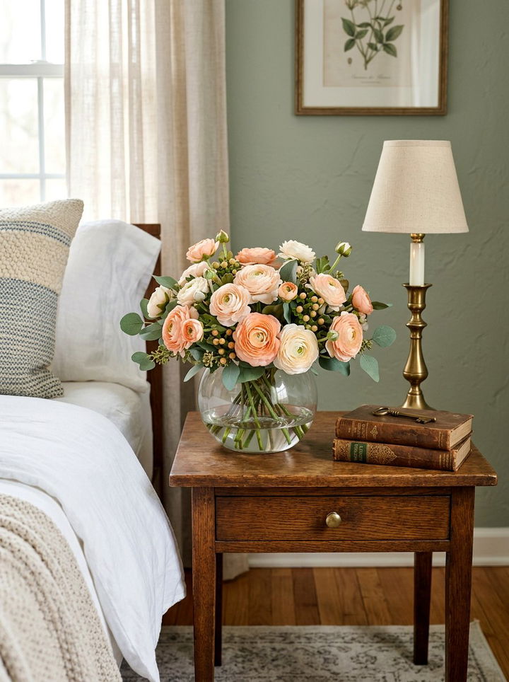 Silk Ranunculus Arrangement - 30 bedroom faux flowers