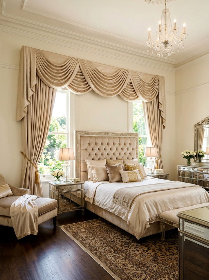 Silk Waterfall Valance - 30 bedroom window valances