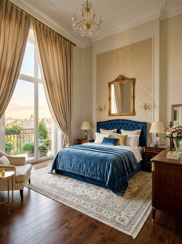 Silk curtains luxury bedroom - 30 glam bedroom ideas