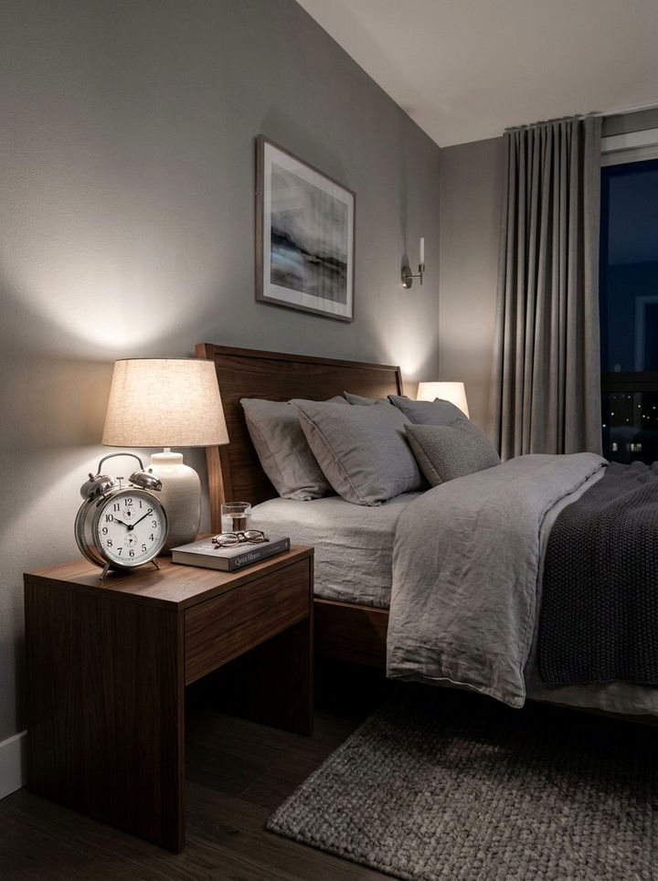 Silver Alarm Clock - 30 gray bedroom accessories ideas