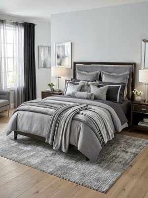 Silver And Grey Bedding
