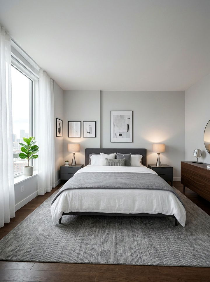 Silver Bedside Lamp - 30 gray bedroom accessories ideas