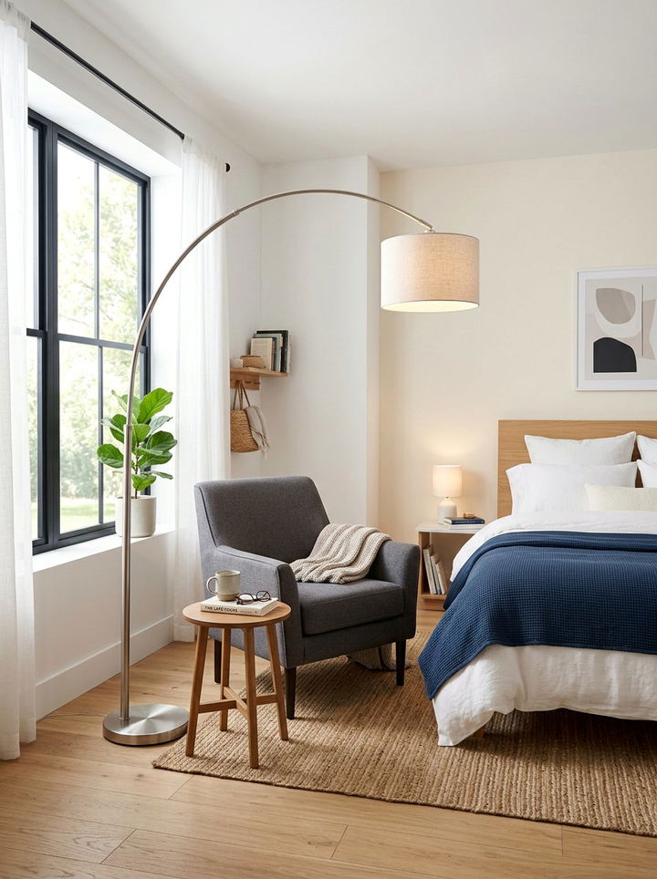 Silver Floor Lamp - 30 silver accent bedroom ideas