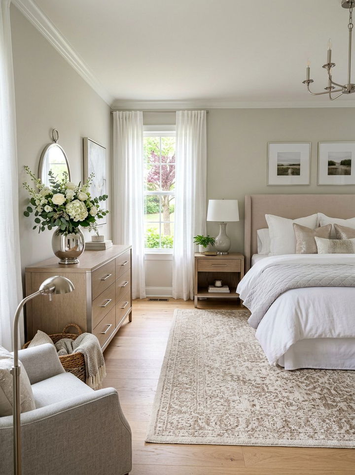 Silver Floral Vase - 30 silver accent bedroom ideas