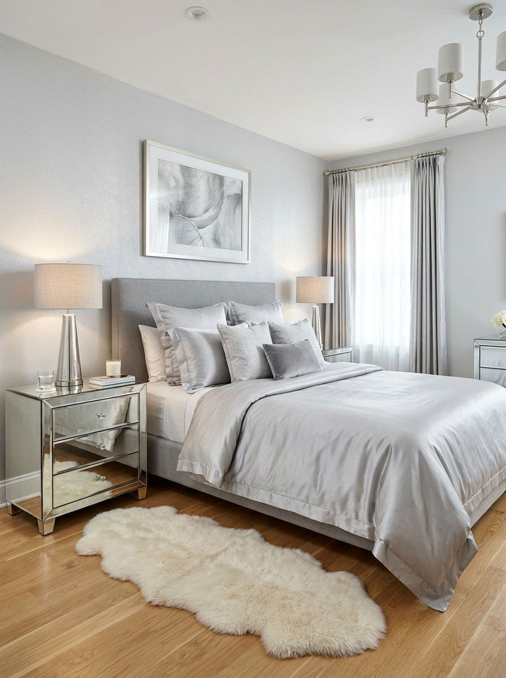 Silver Gray Bedroom - 30 winter inspired bedroom color ideas