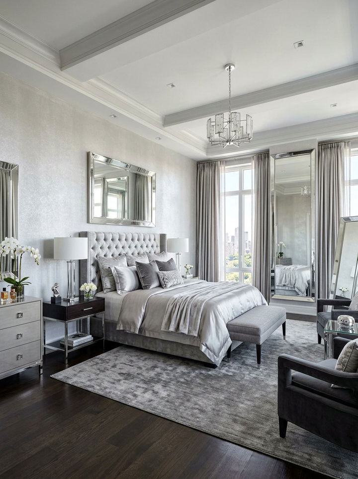 Silver Gray Luxury Bedroom - 30 minimalist gray bedroom ideas