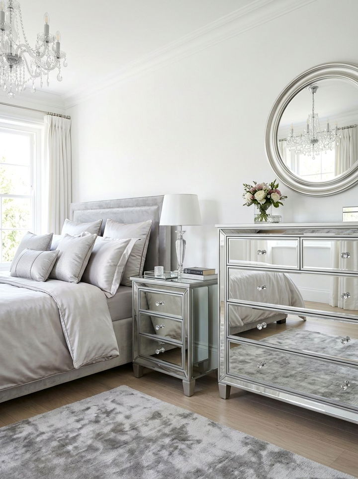 Silver Grey Mirrored Furniture - 30 grey bedroom furniture ideas