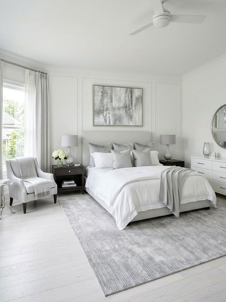 Silver Grey White Bedroom - 30 silver and white bedroom ideas