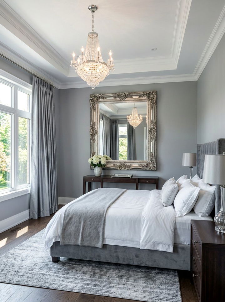 Silver Leaf Mirror - 30 bedroom mirror ideas