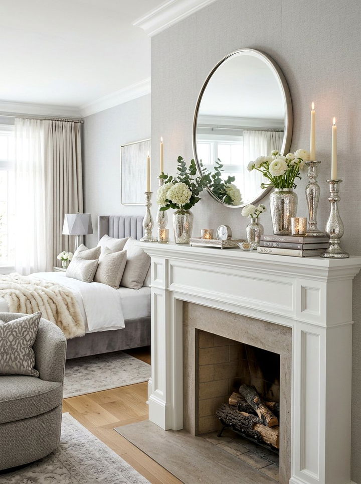 Silver Mercury Glass - 30 silver accent bedroom ideas