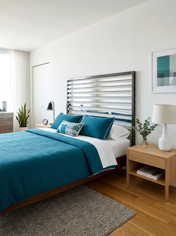 Silver Metal Slat Headboard - 30 bedroom metal headboards