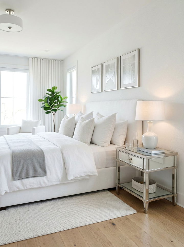 Silver Nightstand White Bedroom - 30 silver and white bedroom ideas