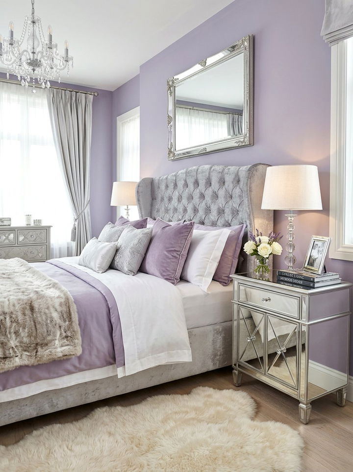 Silver Nightstand - 30 metal accent bedroom ideas