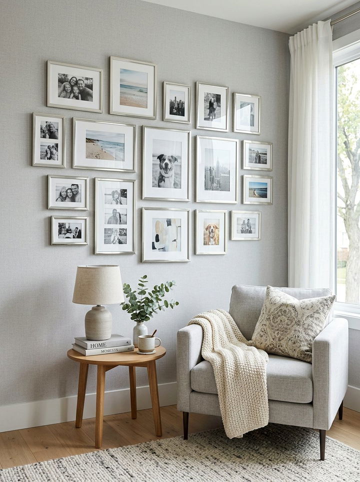 Silver Picture Frame - 30 gray bedroom accessories ideas