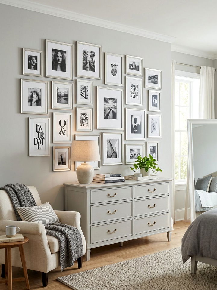 Silver Picture Frames - 30 silver accent bedroom ideas