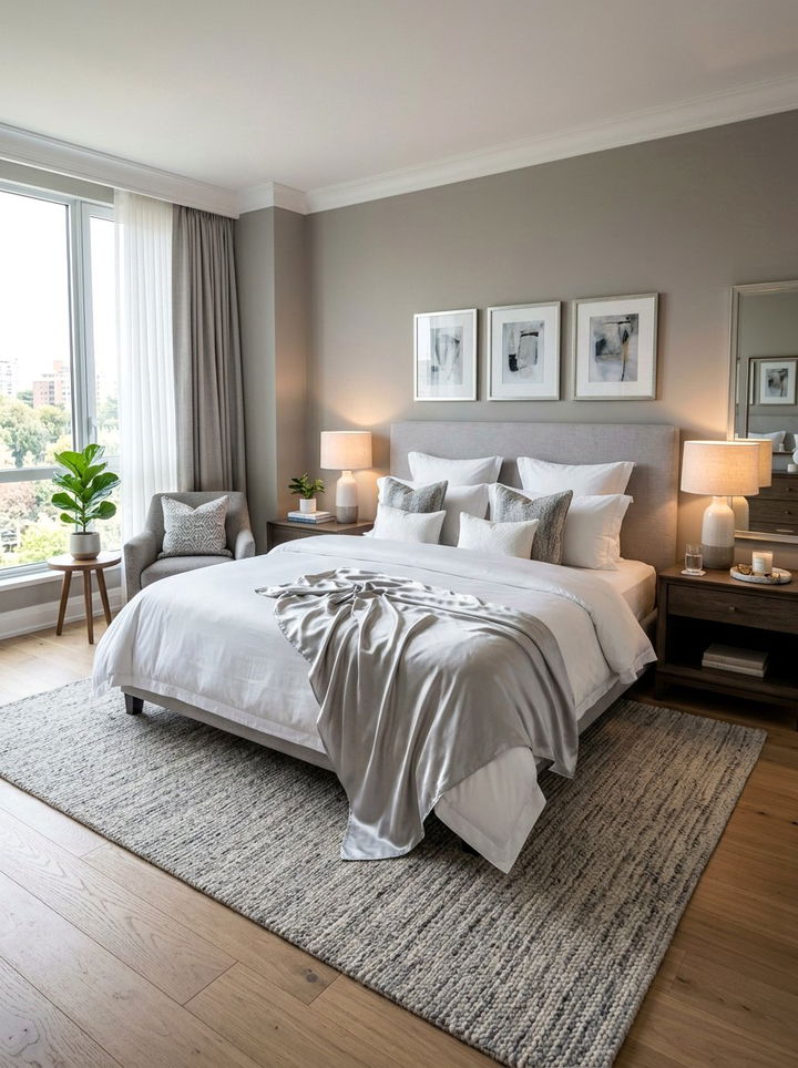 Silver Silk Throw - 30 silver accent bedroom ideas