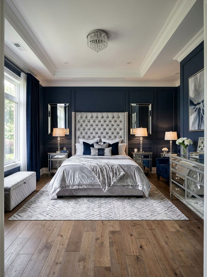 Silver Velvet Primary Bedroom - 30 velvet bedroom ideas