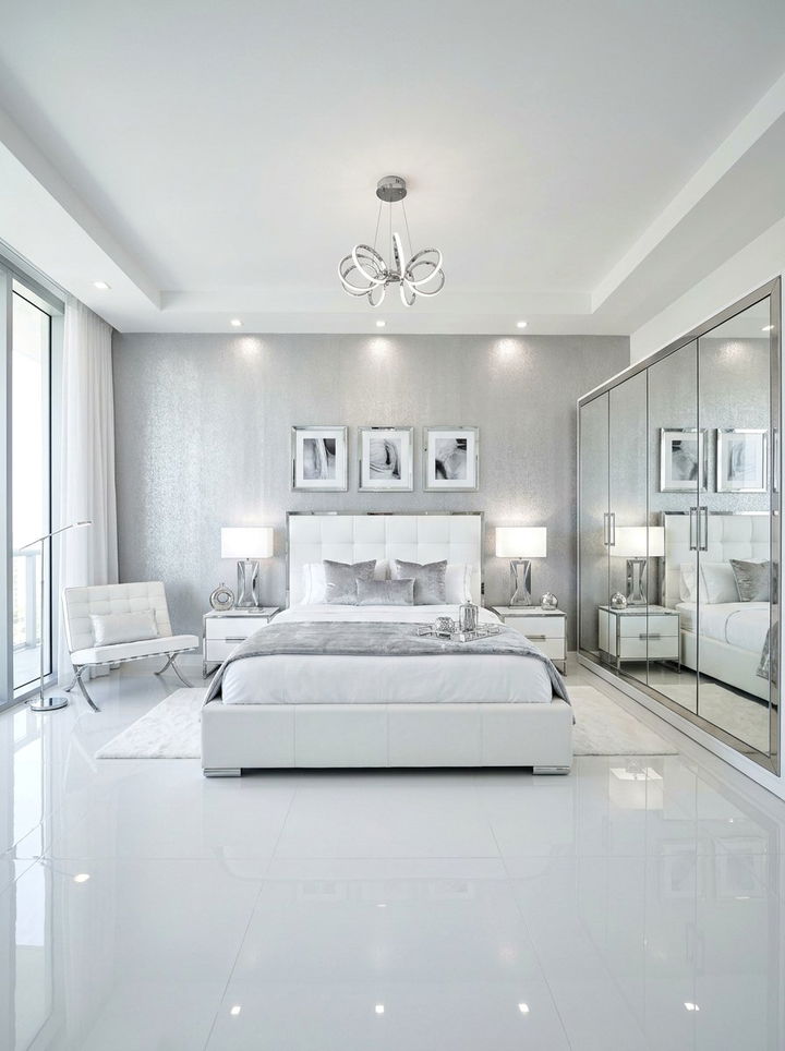 Silver and white bedroom - 30 luxurious bedroom color ideas