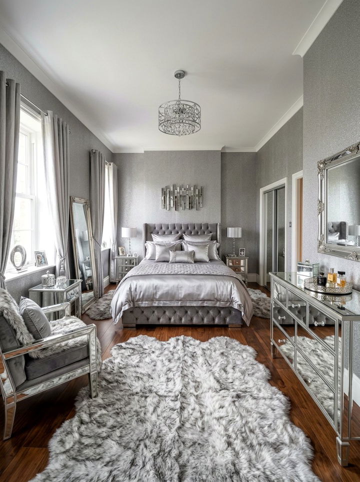 Silver bedroom - 30 sky inspired bedroom color ideas