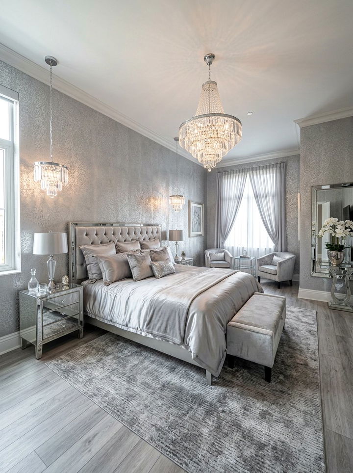 Silver bedroom - 30 cool tone bedroom ideas
