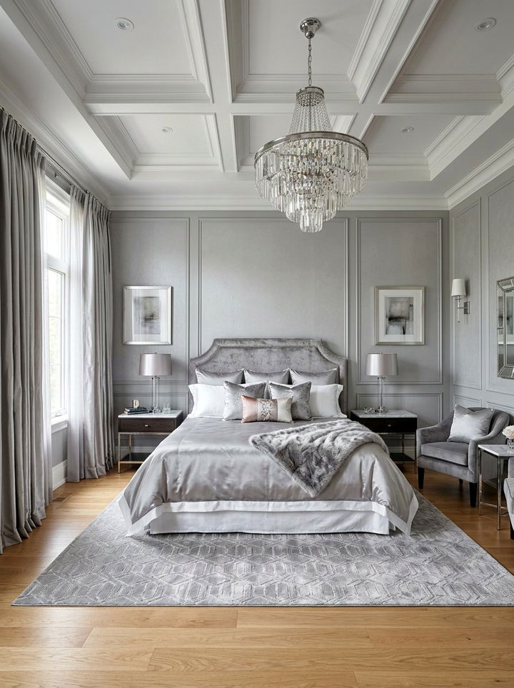 Silver gray luxury bedroom - 30 traditional gray bedroom ideas