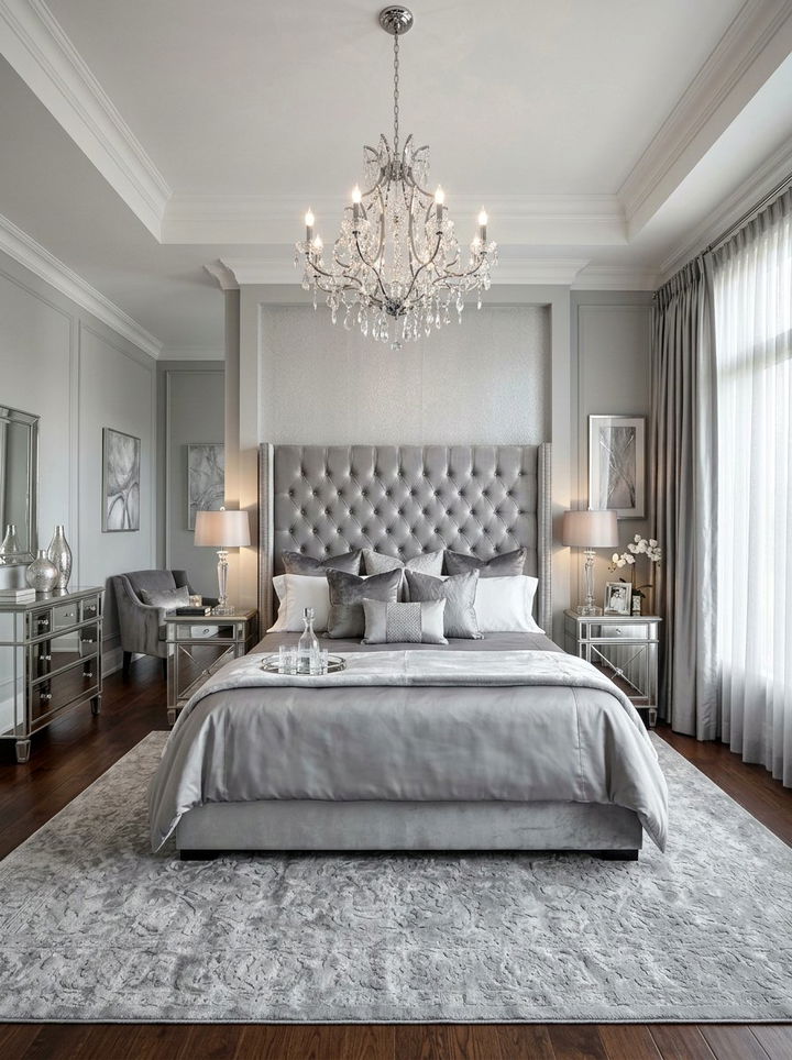 Silver gray luxury bedroom - 30 all gray bedroom ideas