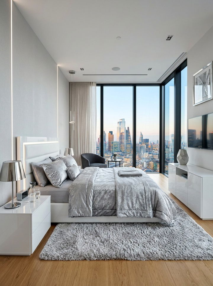 Silver velvet bedding - 30 bedroom velvet bedding ideas