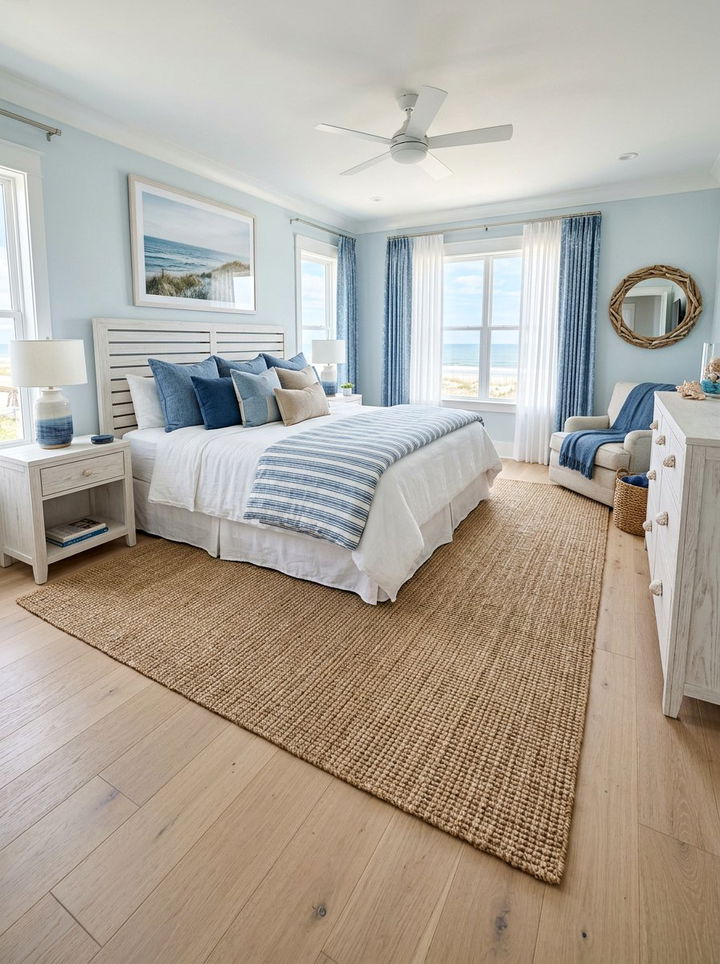 Sisal Area Rug - 30 bedroom texture layering ideas