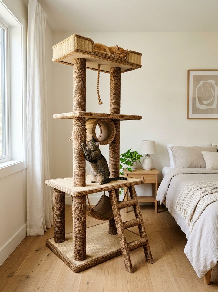 Sisal Cat Tree - 30 cat tree bedroom ideas