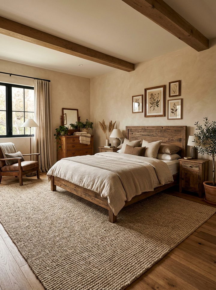 Sisal and wood bedroom - 30 sisal bedroom ideas