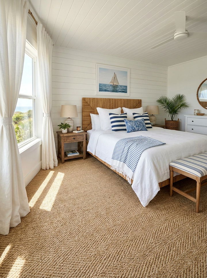 Sisal bedroom carpet - 30 bedroom carpet ideas