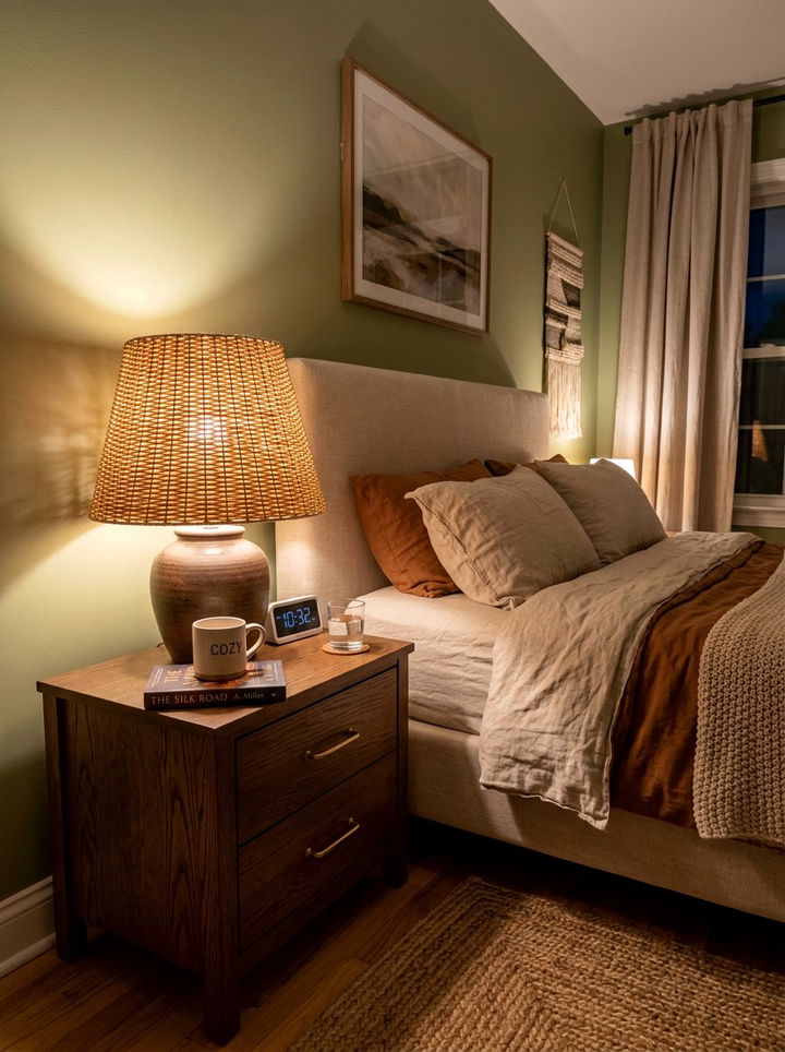 Sisal lamp shade - 30 sisal bedroom ideas