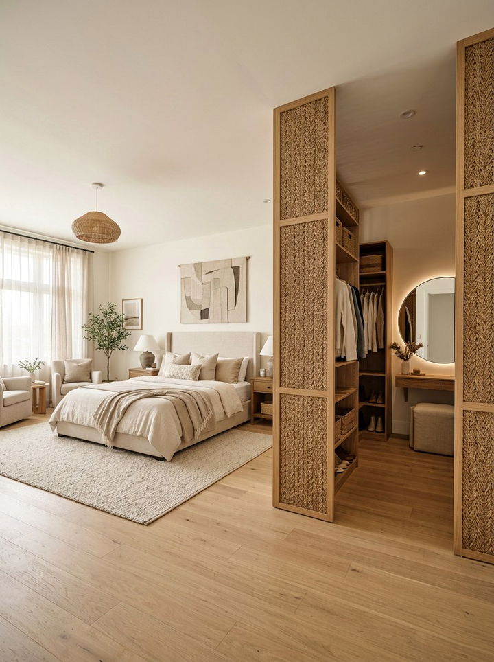 Sisal room divider - 30 sisal bedroom ideas