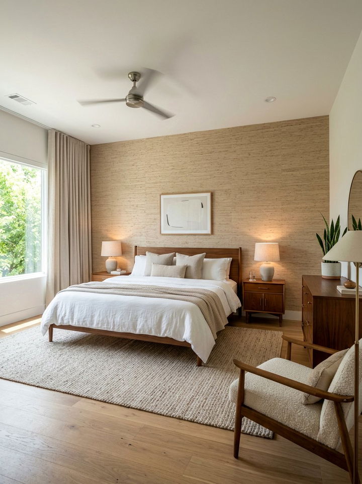 Sisal textured wallpaper - 30 sisal bedroom ideas