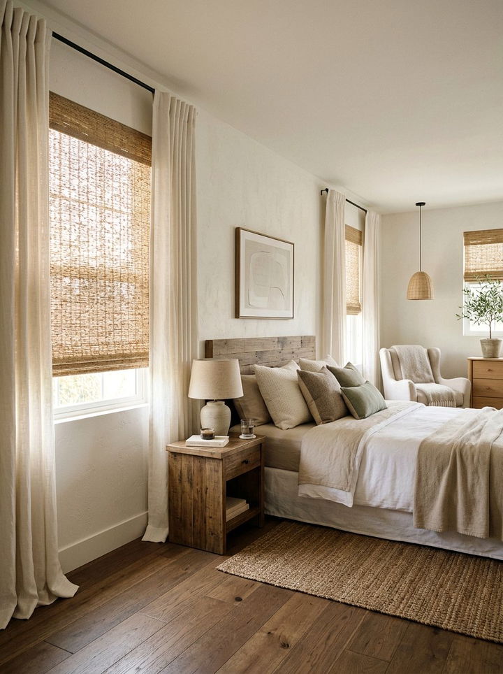 Sisal window shades - 30 sisal bedroom ideas