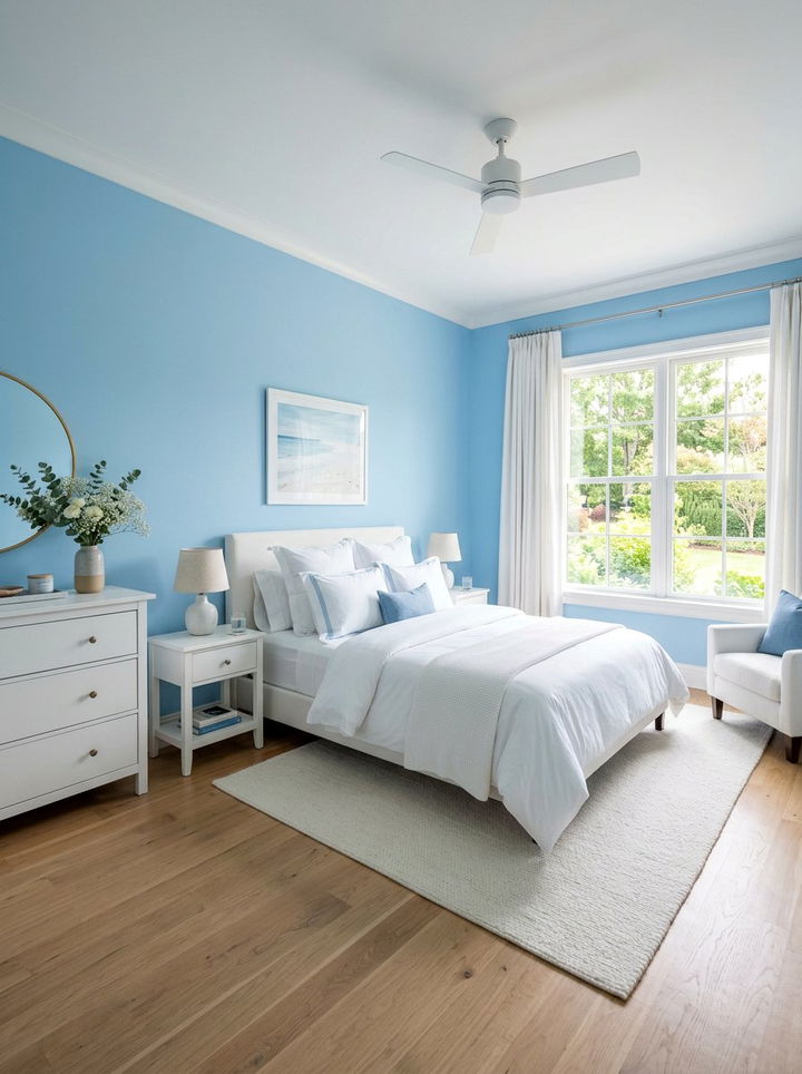 Sky Blue Bedroom - 30 light color bedroom ideas