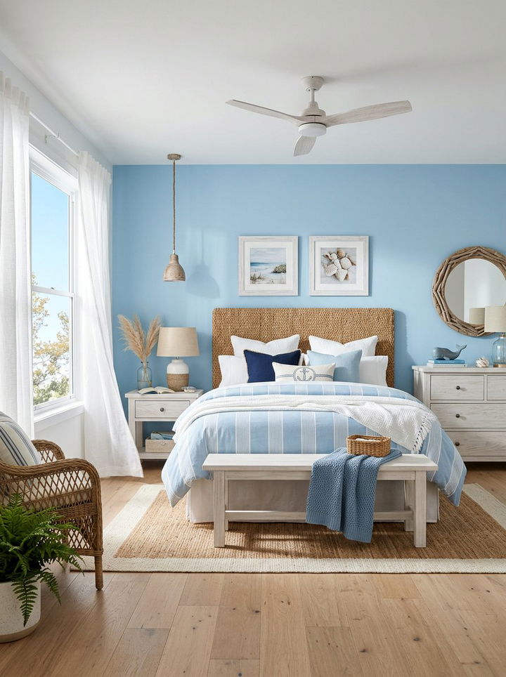 Sky Blue Bedroom - 30 bedroom accent color ideas