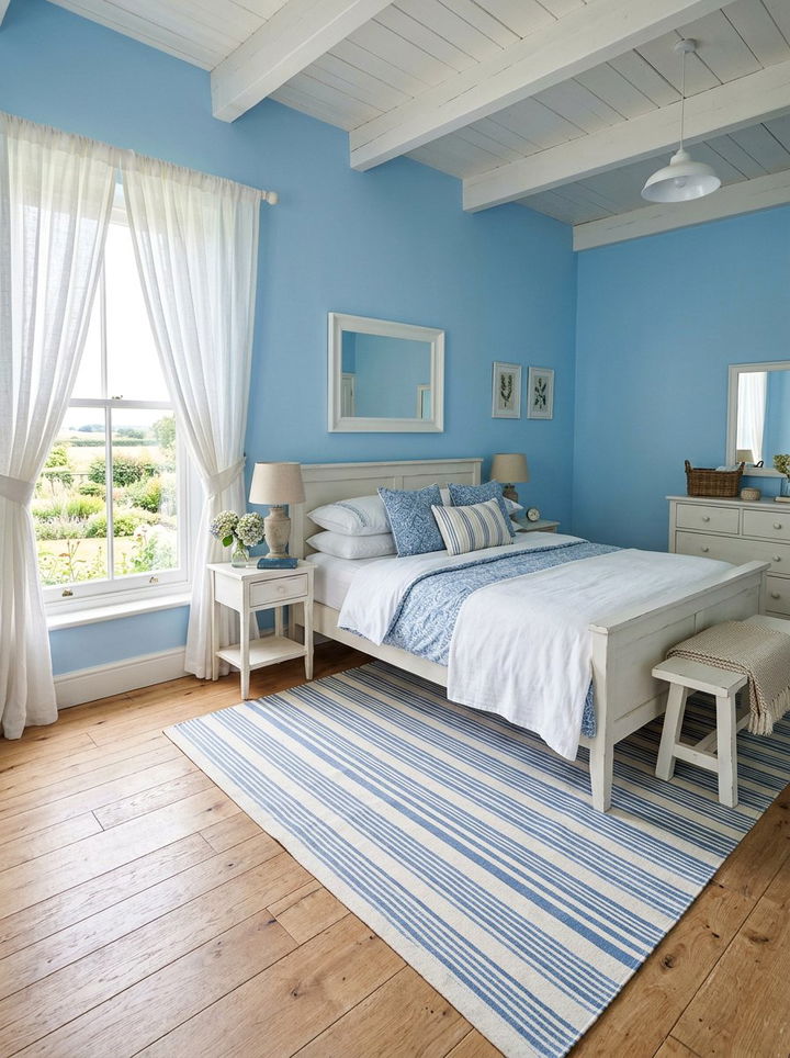 Sky Blue Farmhouse Bedroom - 30 farmhouse bedroom color ideas