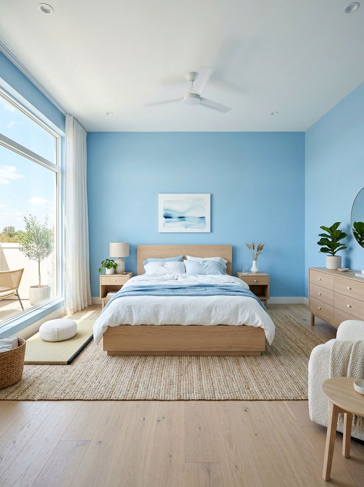 Sky Blue Zen Bedroom - 30 Zen bedroom color ideas
