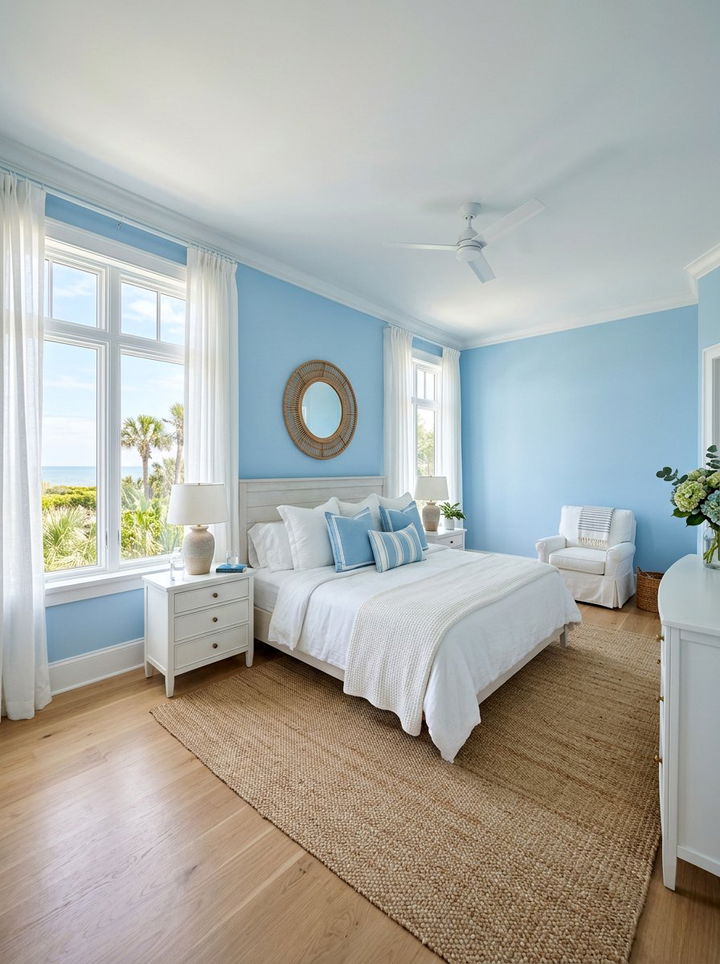 Sky Blue and White Bedroom - 30 bedroom color schemes