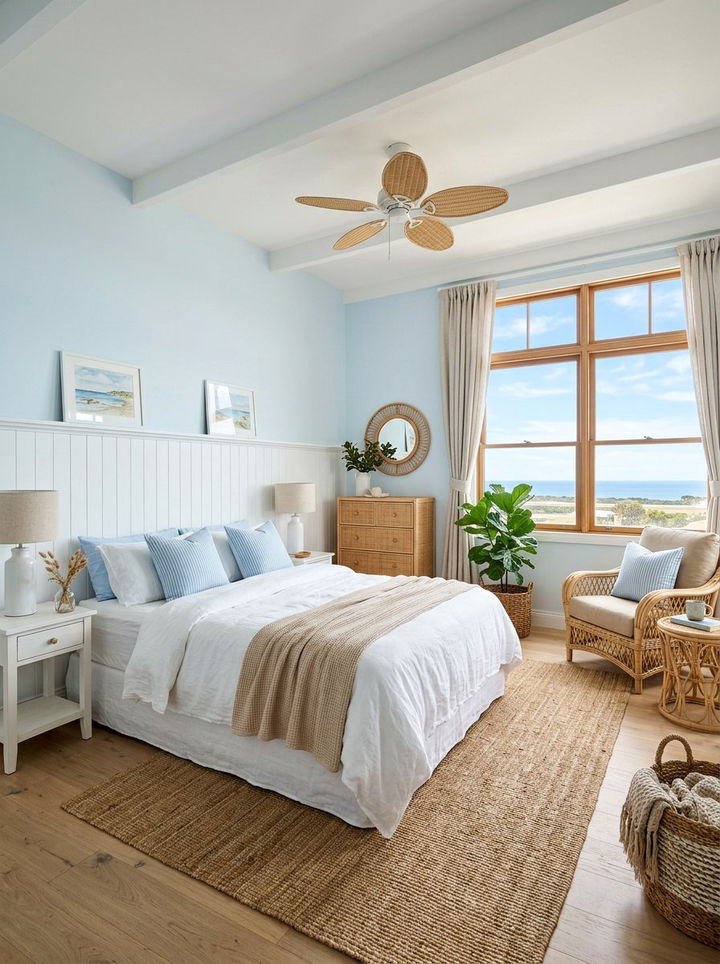 Sky blue airy bedroom - 30 pale color bedroom ideas